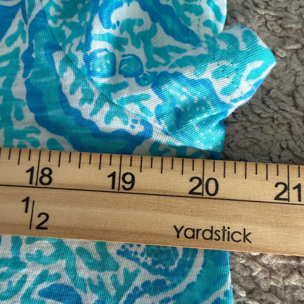Lilly Pulitzer Blue Etta Scoop Neck LARGE Shirt Goombay Grooves Coastal NWT - Picture 8 of 10